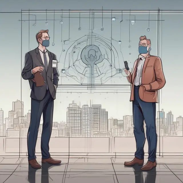 An image of a third-party figure bridging two sides in a financial transaction, symbolizing neutrality, expertise, and connection
