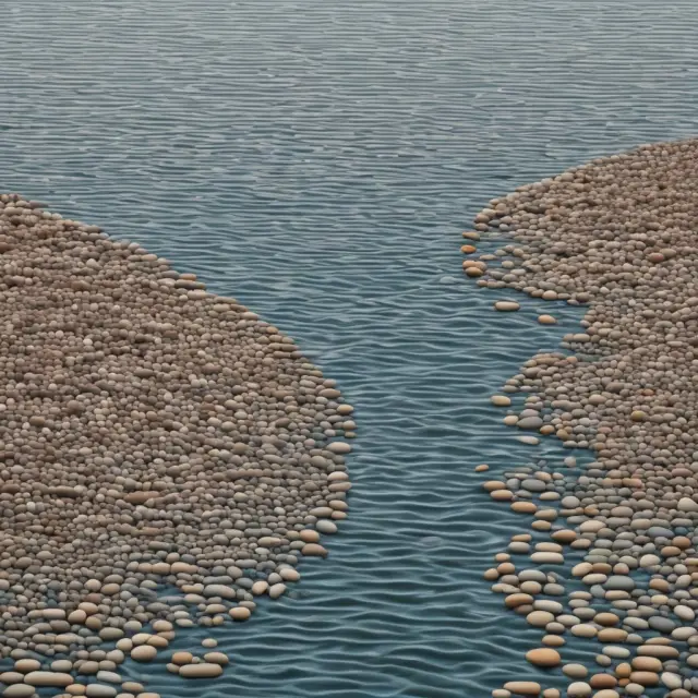 A tranquil lake represents the mean while waves symbolize variance, illustrating calculating average and spread in statistics.