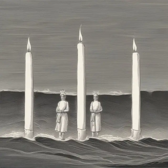 Image of three long-bodied, white candlesticks standing tall, symbolizing the bullish reversal pattern Three White Soldiers