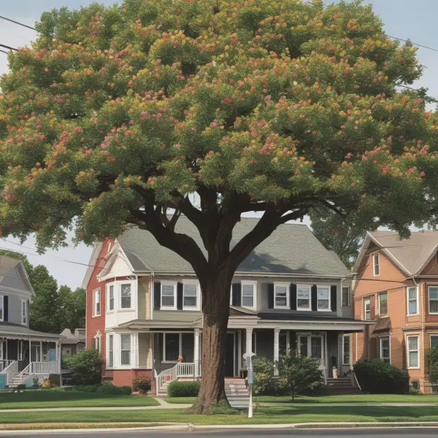 An image of a flourishing community surrounded by a tree representing the Federal Home Loan Bank System, with roots extending to thrift institutions
