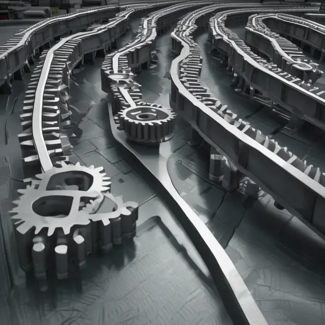 Two gears on a conveyor belt - one labeled 