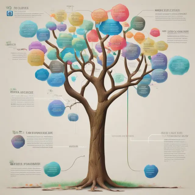 An imaginative tree with colorful blossoms representing TIAA