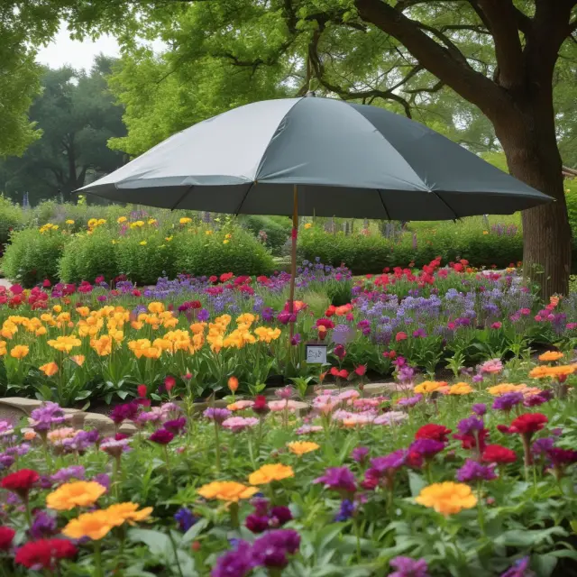 A garden filled with diverse flowers symbolizing educators blooming under the protection of TIAA