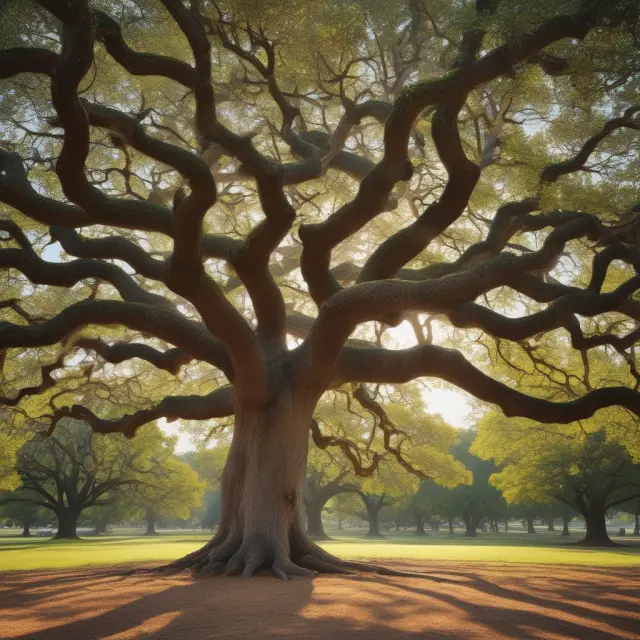 An ancient oak tree thriving through all seasons, illustrating TIAA