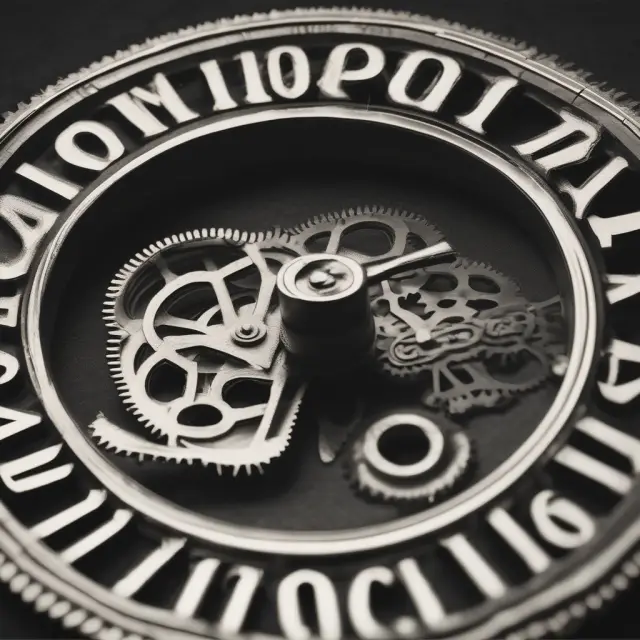 Gears representing stock prices spinning with tick marks illustrating minute price changes