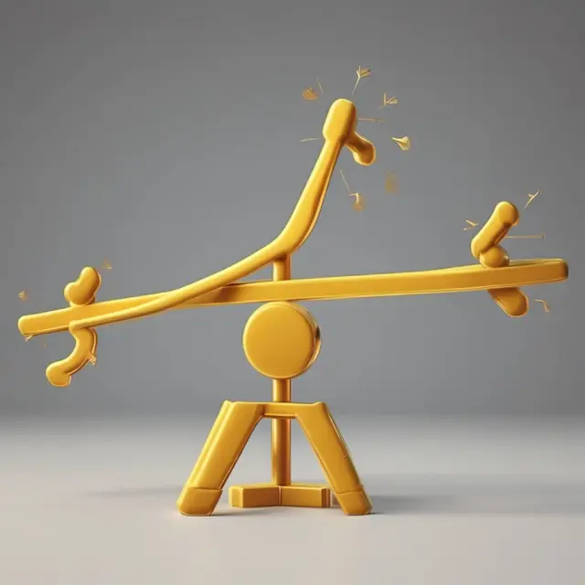 Golden ticks moving on a seesaw: an illustration of minute price variations in stock markets.