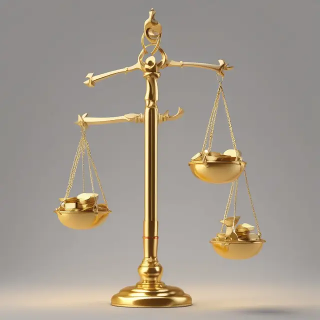 A golden scale with loans represented by weights on one side and tier 1 capital symbols on the other, tipping towards risk-weighted assets