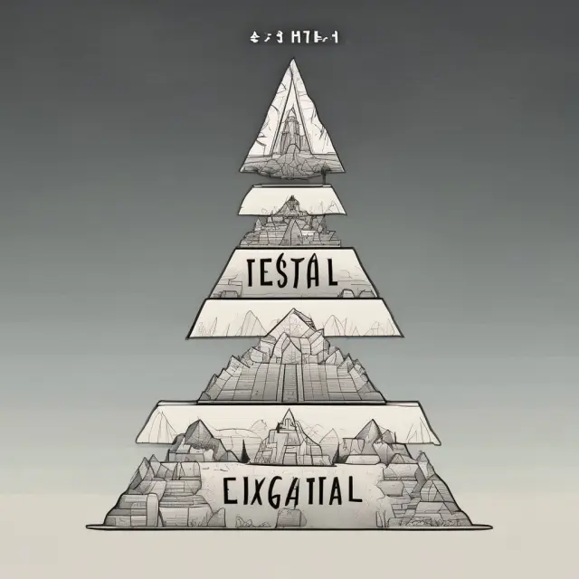 Two interconnected pyramids: one labeled