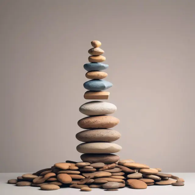 A pyramid of core capital (common equity, retained earnings) atop a mountain of total consolidated assets, reflecting a strong financial position and Tier 1 leverage ratio.