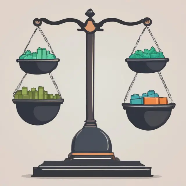 Scale representing Tier 1 and Tier 2 capital balancing each other, emphasizing banks