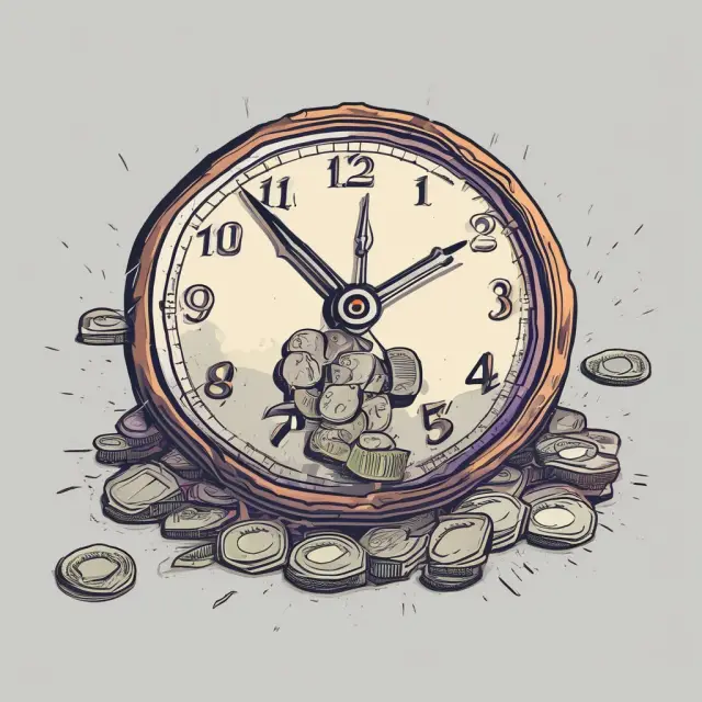 Clock melting options contract with strike prices, illustrating time decay affecting moneyness