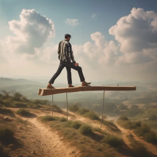 See-saw balancing risk and time horizons in investment strategies. Longer horizons allow for greater risk tolerance.