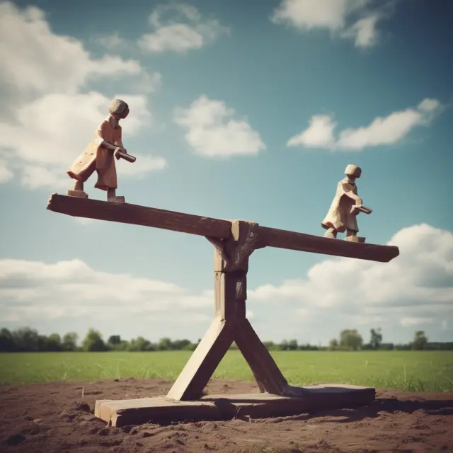 Image of a seesaw, with revenue and profitability on opposite ends representing Times-Revenue Method