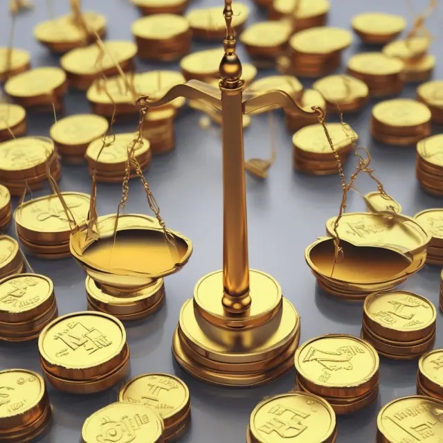 Golden scale representing the Times-Revenue Method, with current revenues on one side and industry averages on the other.