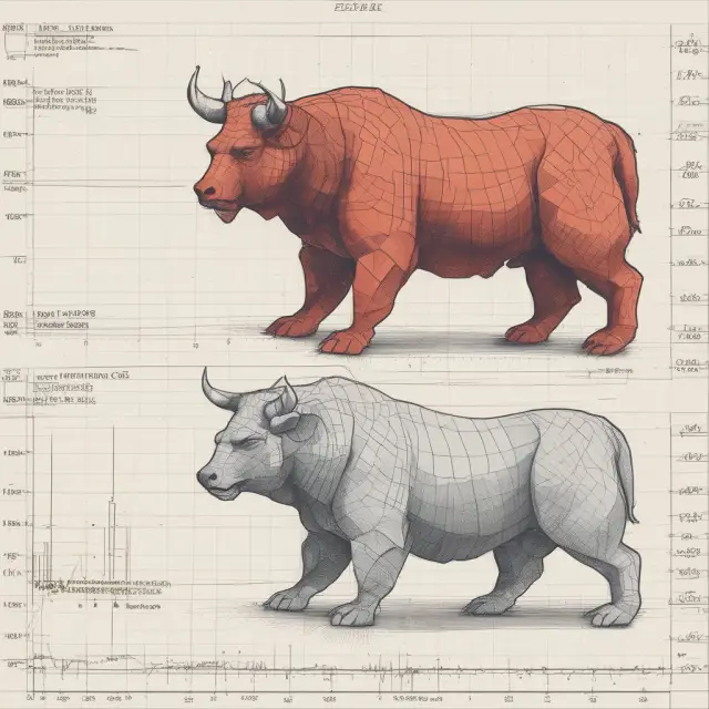 An autoregressive bull and bear engage in a dynamic dance around ARIMA