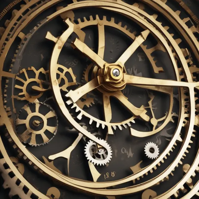 A metaphorical image of clockwork gears determining the value of time elapsed in an options trading context