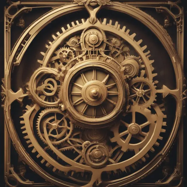 Spinning gears of different sizes on an hourglass symbolizing compounding interest in Time Value of Money calculations
