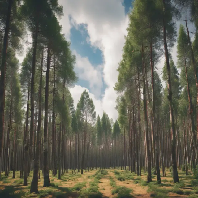 Metaphorical forest illustrating the balance between supply and demand in the timber industry.