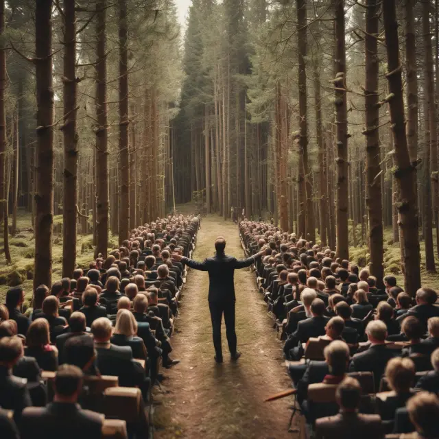 Timber Investment Management Organization (TIMO) overseeing a thriving forest with interconnected tree growth rings representing optimized returns