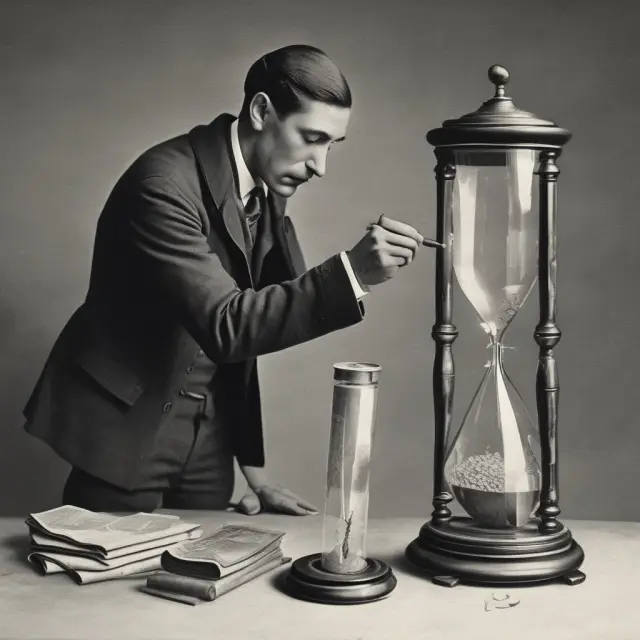 Time Traveler adjusts a TIPS bond with an hourglass measuring inflation and CPI index