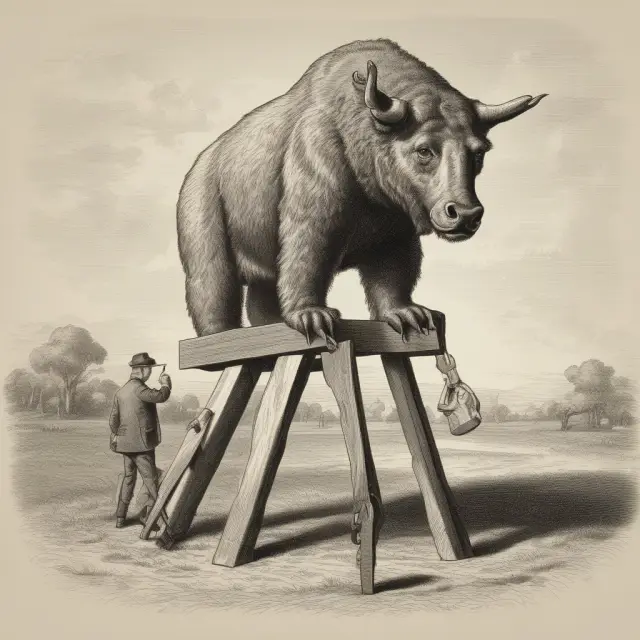 Two contrasting bears (TIPS) and bulls (Traditional Treasuries) symbolize differences in yields, principal values, and maturities to illustrate the TIPS vs Traditional Treasuries comparison.