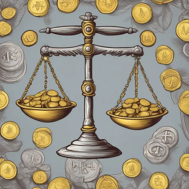 Scale with gold TIPS tokens (advantages) and silver challenges (disadvantages) symbolizing the assessment of TIPS for institutional investors.