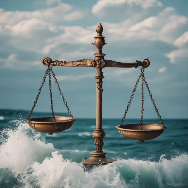 Clean title: A balanced, serene side, symbolizing a clear property title. Dirty title: A turbulent sea, representing potential complications and risks associated with a questionable title.