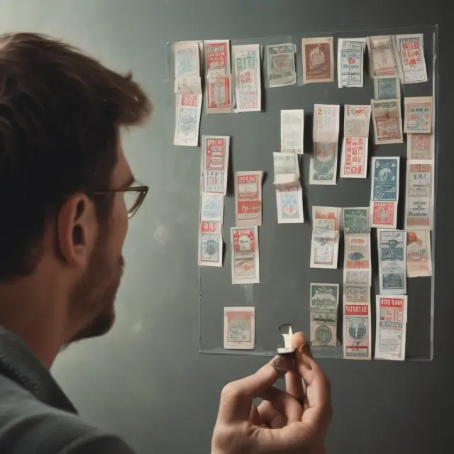 Image showing a smoker contemplating rising tobacco tax prices, with stamps falling from a pack, reflecting in the mirror