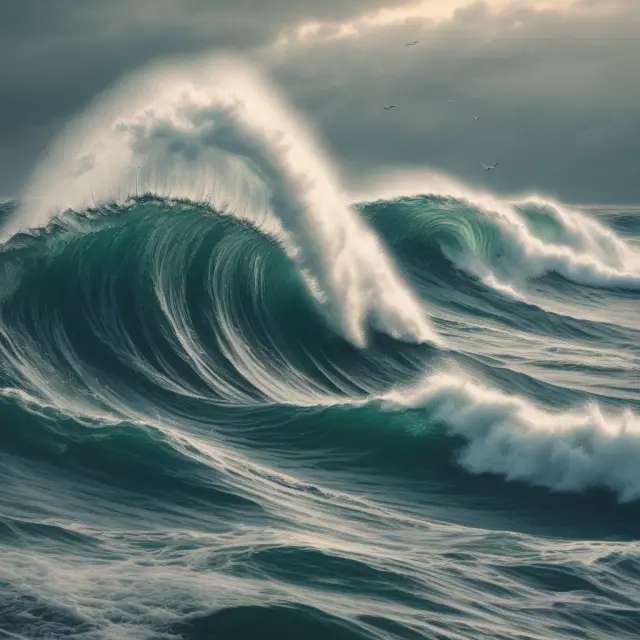 Seascape depicts currency waves colliding, representing debates surrounding the Tobin tax