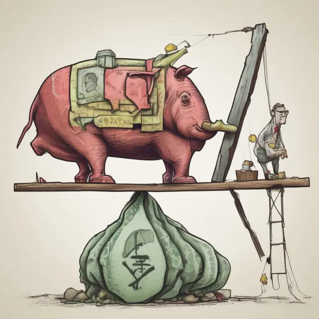 A see-saw symbolizing various global economies balanced by Tobin tax implements