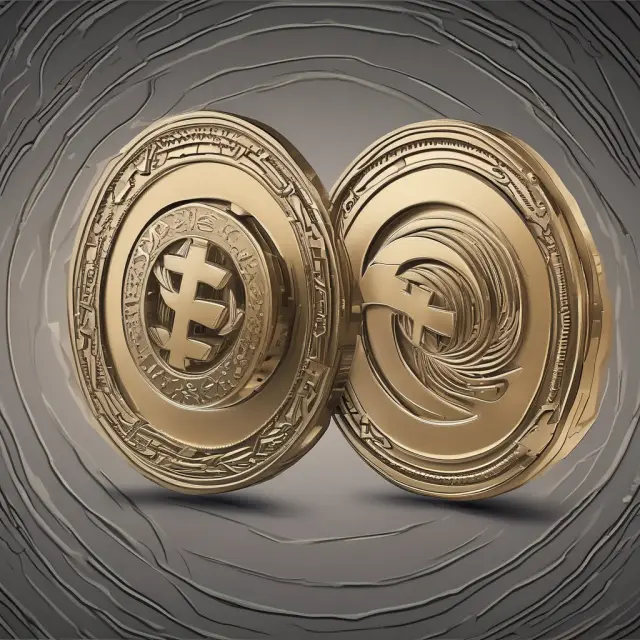 Two coins symbolizing currencies intertwined, representing a tom-next transaction spanning two consecutive business days.