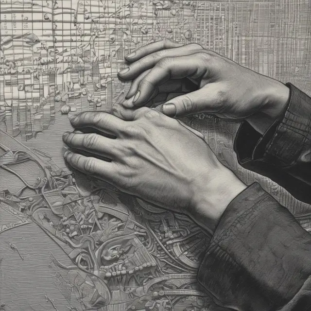 A dexterous hand intertwining tomorrows and todays in a forex exchange setting, symbolizing the rollover process