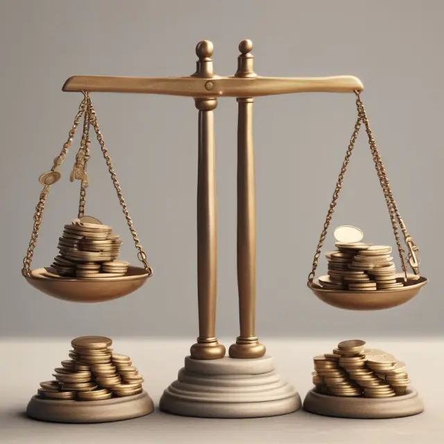 Image of a scale balancing short-term and long-term liabilities, with an hourglass representing time