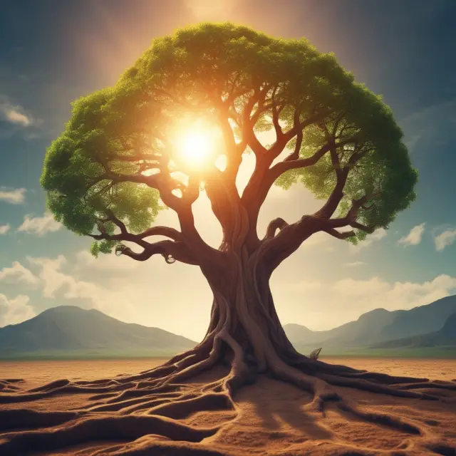Tree depicting long-term liabilities (bonds and loans) nourishing growth towards future profits. Includes debt instruments and pension obligations.