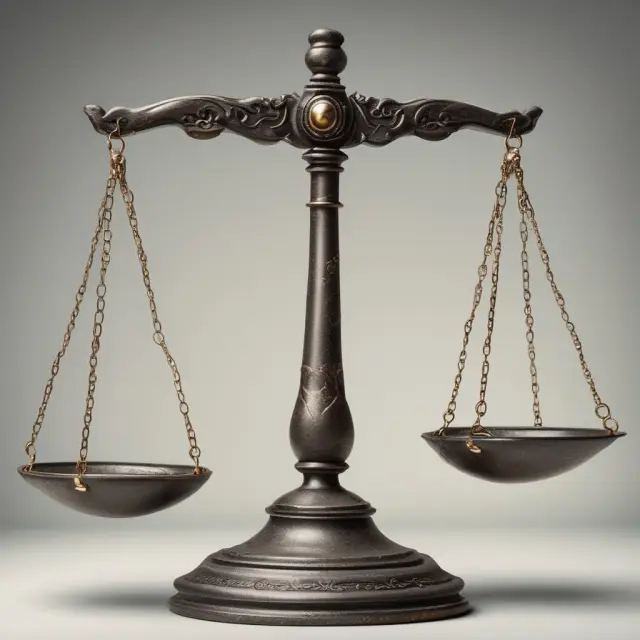 An image of a balance scale where one side represents total liabilities, and the other depicts an investor