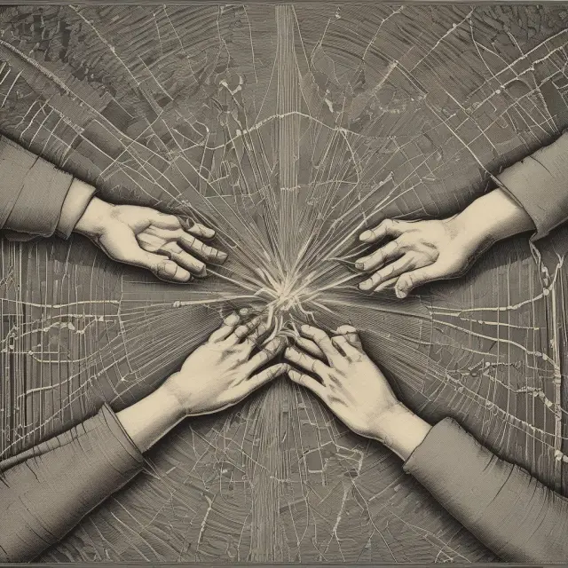 Two hands weaving a tapestry depicting the S&P 500 Total Return Index and Dow Jones Industrial Average Total Return Index, symbolizing their role in measuring market growth and performance.