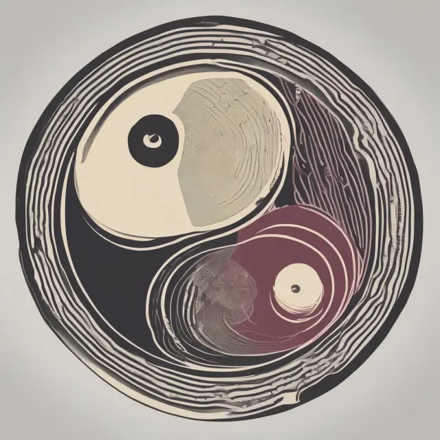 A Yin-Yang symbol depicting the bond market (half) and equity market (half), with reinvested cash flows merging as a whole