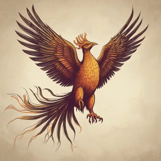 A mythical Phoenix arises from a diverse investment portfolio, representing the power and growth potential of Total Return Index Funds.