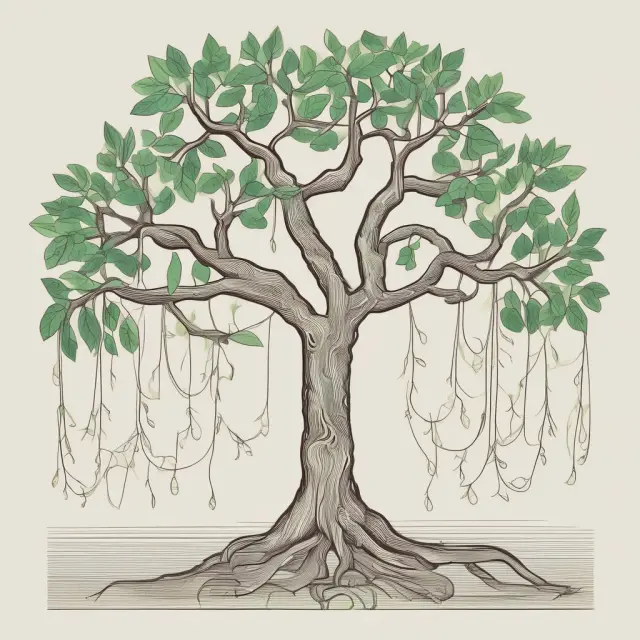 Two intertwining vines representing capital appreciation and reinvested income in a total return index