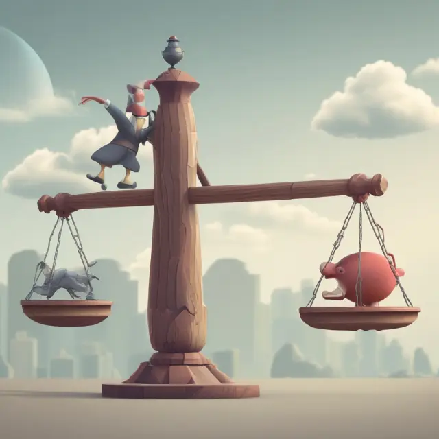 A visualization of TCO in business: A seesaw balanced between initial and ongoing costs for a corporation
