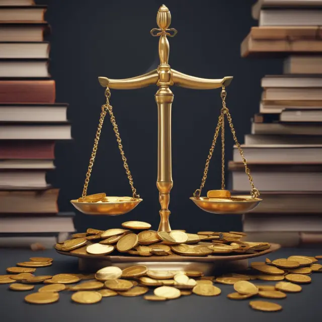 Golden scales weighing Total Cost of Ownership against various resource books