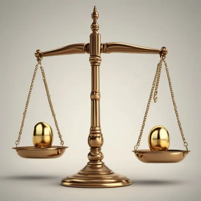 A golden loan officer adjusts the scale to tip in favor of lower debts, symbolizing effective debt management and improved TDS ratio