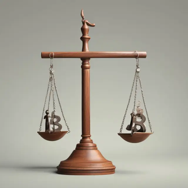 Seesaw illustrating a balance between a company