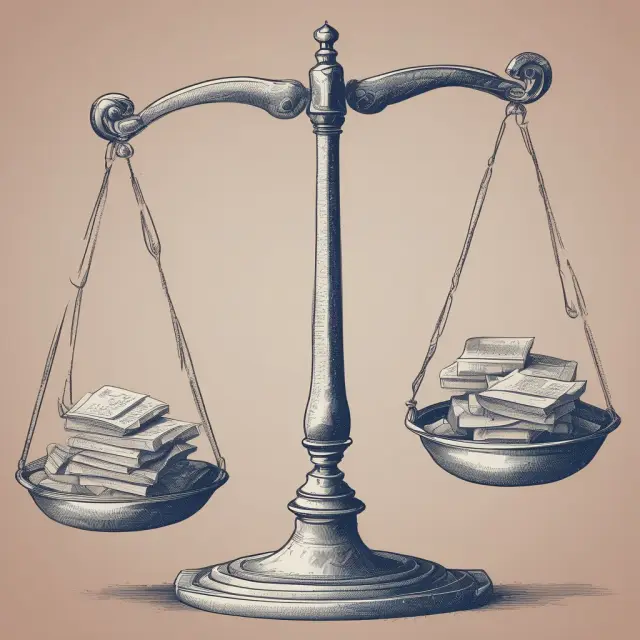 A balance scale with truth on one pan and misconceptions about the total-debt-to-total-assets ratio on the other, highlighting the importance of accurate analysis.