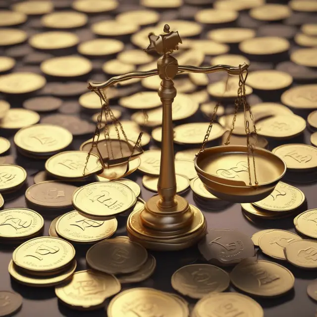 P/E and P/B ratios on a scale with gold coins symbolizing total return