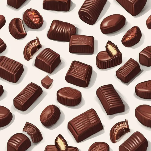 A person consuming chocolates, with initial delight decreasing as more are eaten, symbolizing diminishing marginal utility