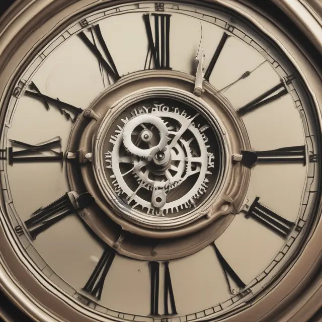 Clock shows weekends and public holidays as missing gears, symbolizing their exclusion from T+1 (T+2, T+3) calculations
