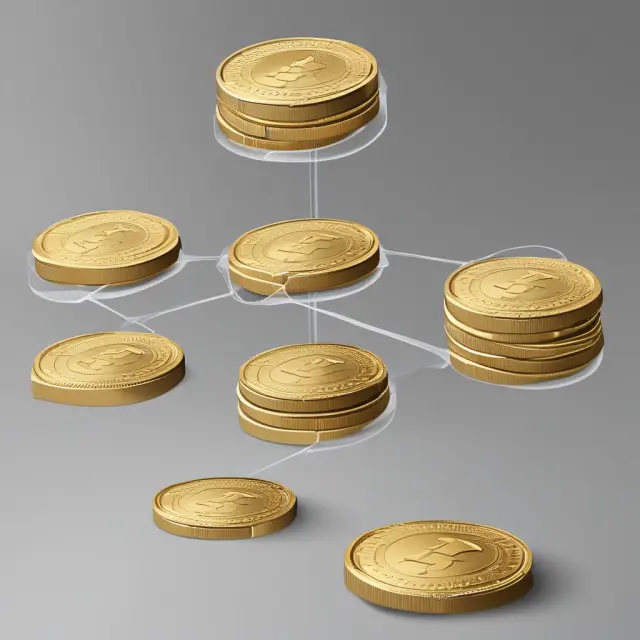Golden tracker funds merging with sector-specific indices on a transparent table, illustrating customized investment strategies