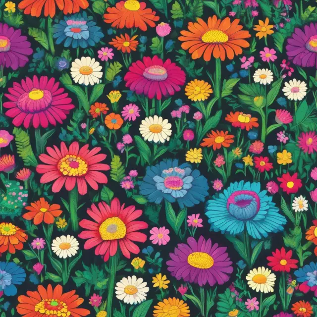 An array of colorful flowers symbolizes popular tracker funds in various markets and sectors