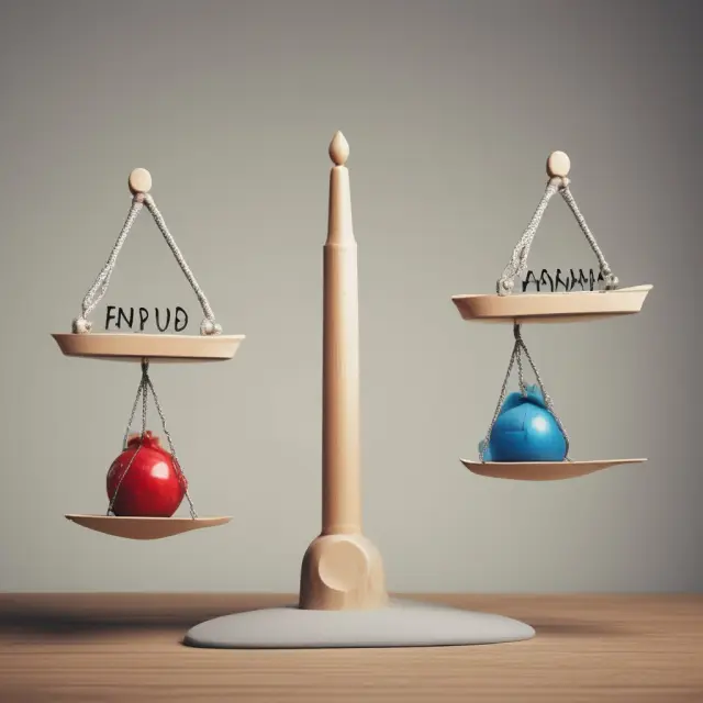 Scales represent fund performance and benchmark, symbolizing tracking error